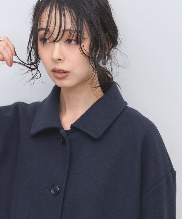 ファーカラーコート