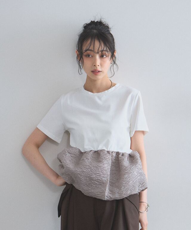 その他 VPL-210a シアージャカードバルーンヘムTシャツ