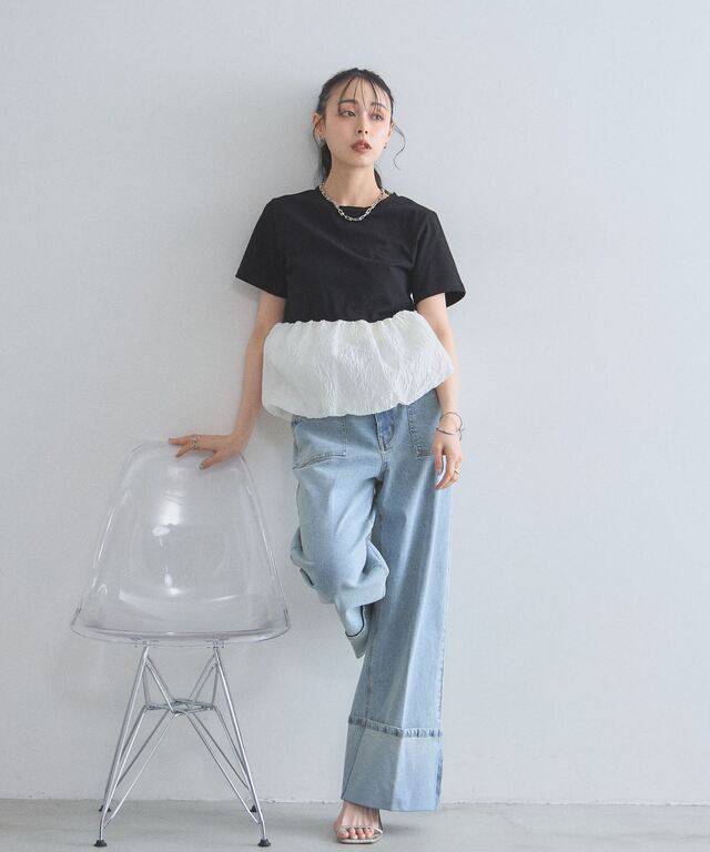 その他 VPL-210a シアージャカードバルーンヘムTシャツ