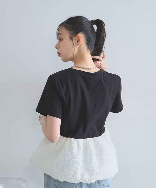 シアージャカードバルーンヘムTシャツ
