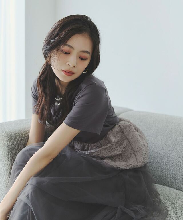 シアージャカードバルーンヘムTシャツ