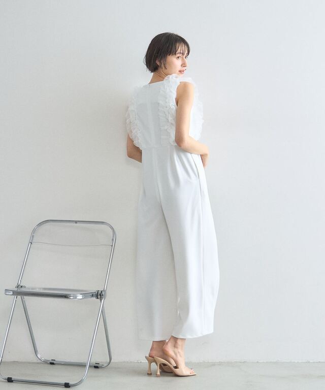 美香さん着用】チュールフリルオールインワン