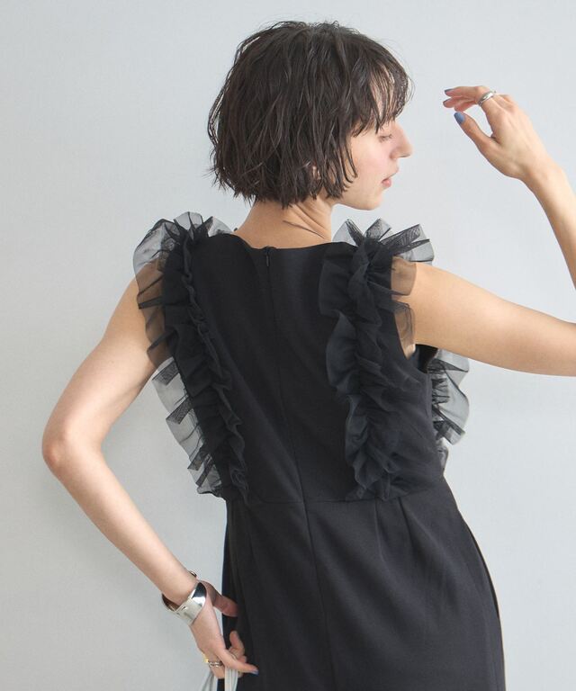 美香さん着用】チュールフリルオールインワン