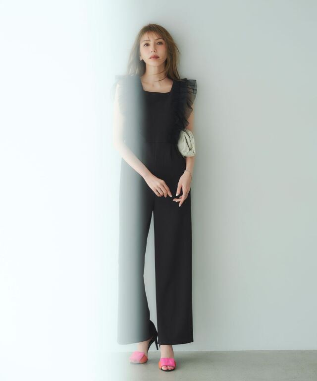 美香さん着用】チュールフリルオールインワン