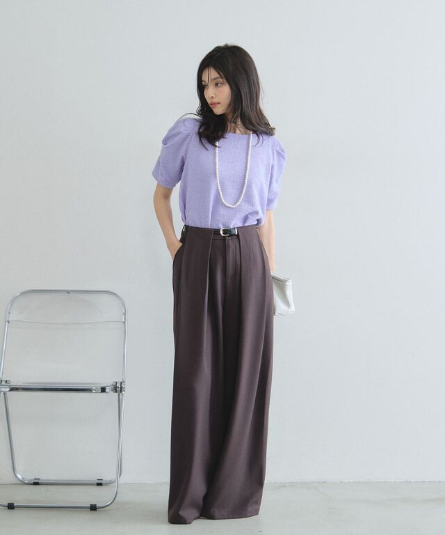 林田岬優さん着用】ライトツイードコンシャススリーブトップス