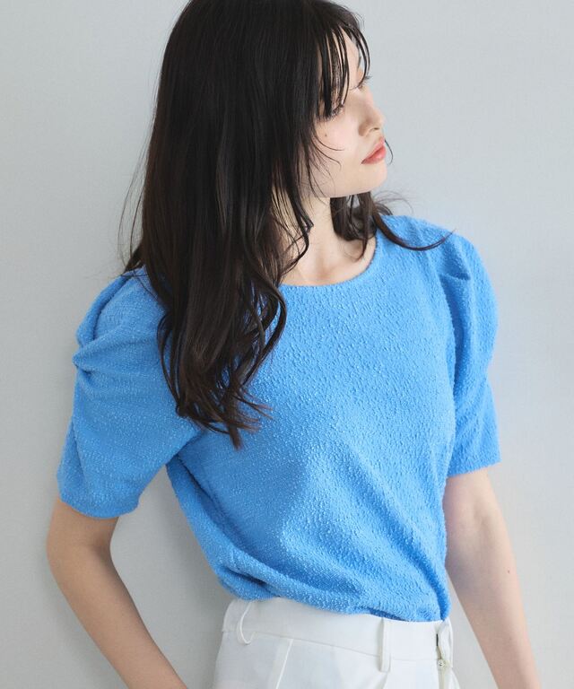 林田岬優さん着用】ライトツイードコンシャススリーブトップス