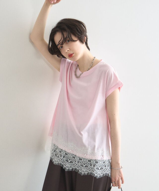 完売再製作◎DOL◎10インチ 裾レース半袖Tシャツ
