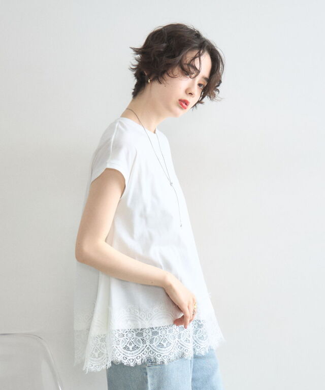 少年たち 裾レース半袖Tシャツ