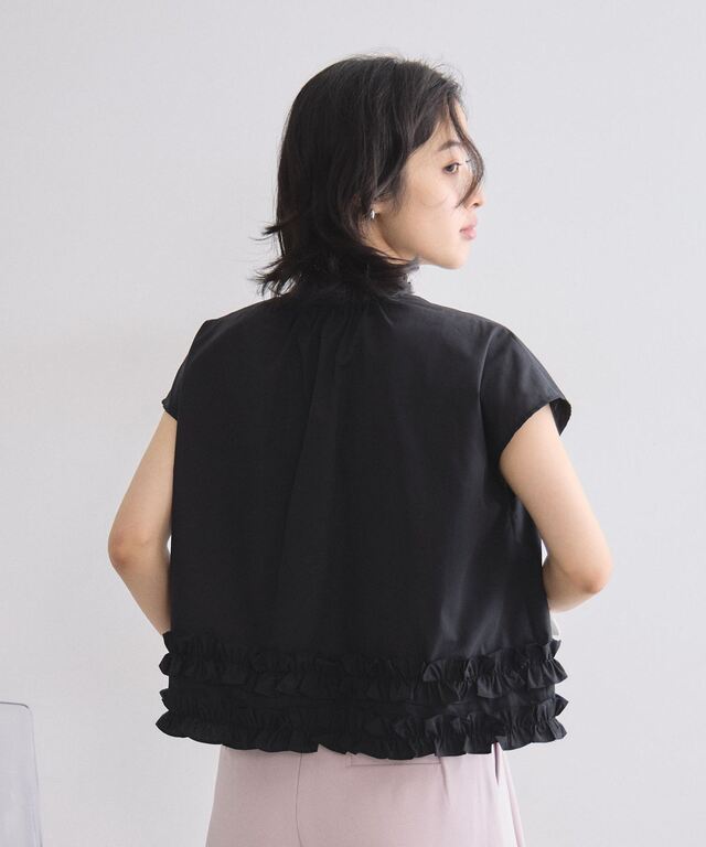 ぼぶボブ 林田岬優さん着用】ボウタイ裾フリルブラウス