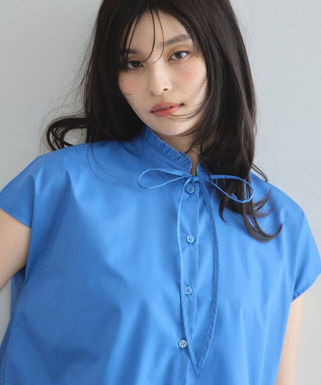林田岬優さん着用】ボウタイ裾フリルブラウス