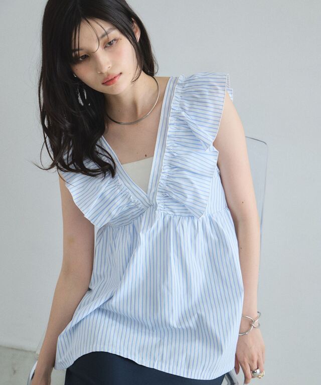 林田岬優さん着用】フリルチュニック