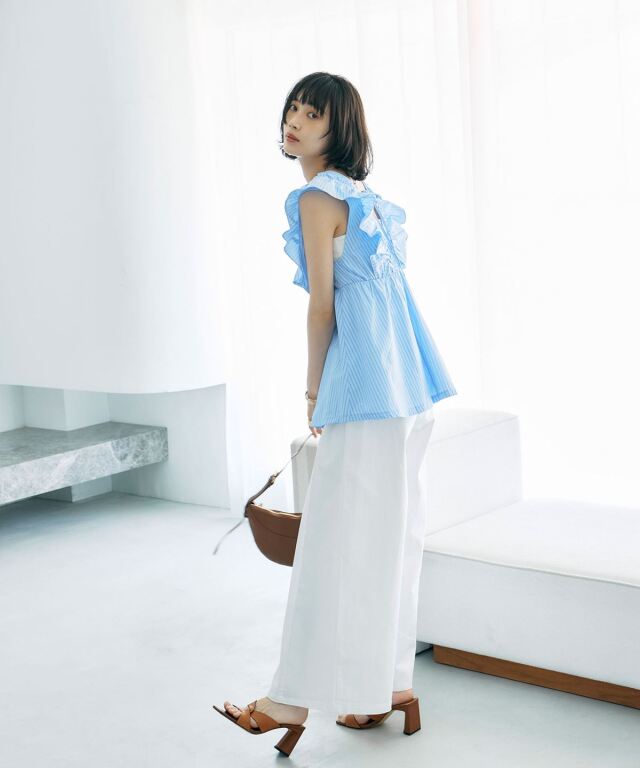 林田岬優さん着用】 サイドタックデニムパンツ