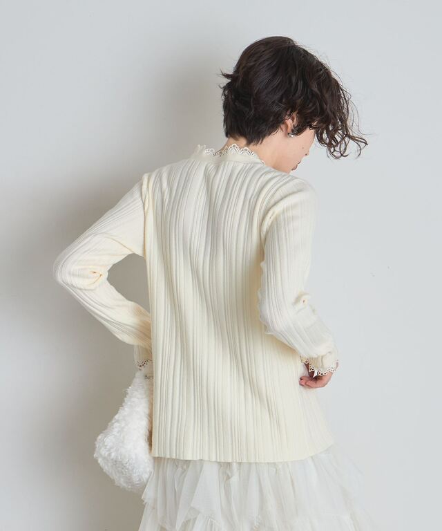 【新品未使用タグ付き】VIVIENNE TAM カーディガン レース レース付きVネックカーディガン
