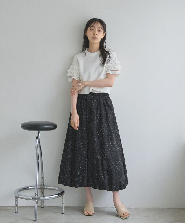 ダブルフリルスリーブトップス