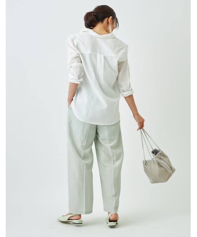 ボイル キャンプカラーシャツ プリント入り δ 別注】INDIVIZUALIZED SHIRTS コットン キャンプカラーシャツ
