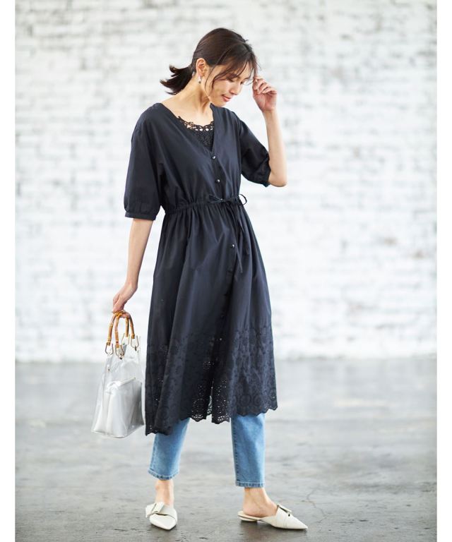 スカラップレースワンピース
