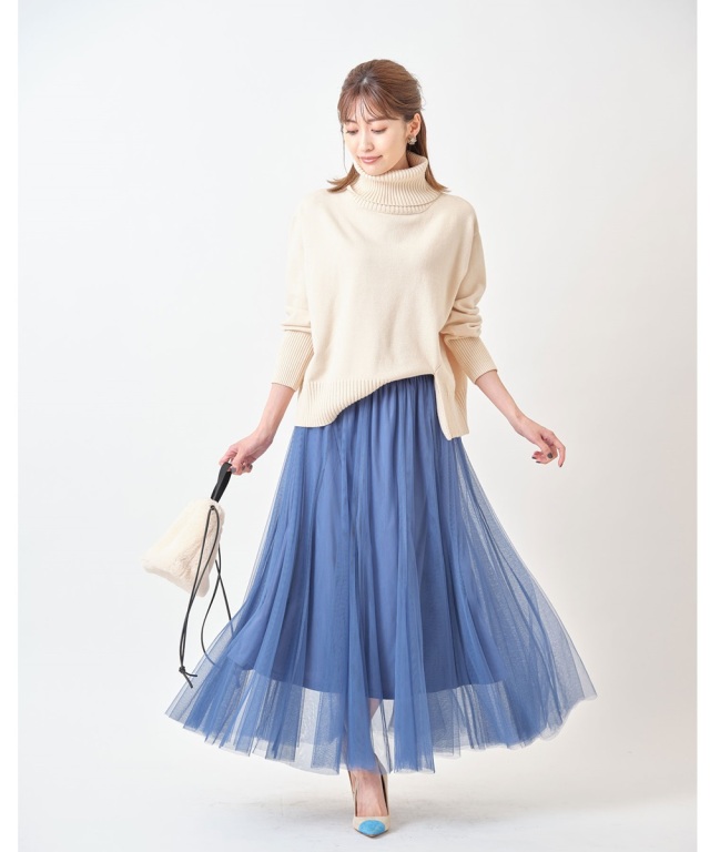 チュールロングスカート《Suger Color Collection》