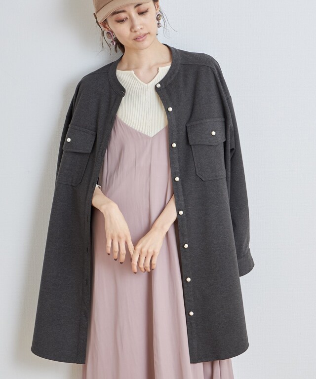 パールボタンシャツワンピース 一部店舗のみ入荷