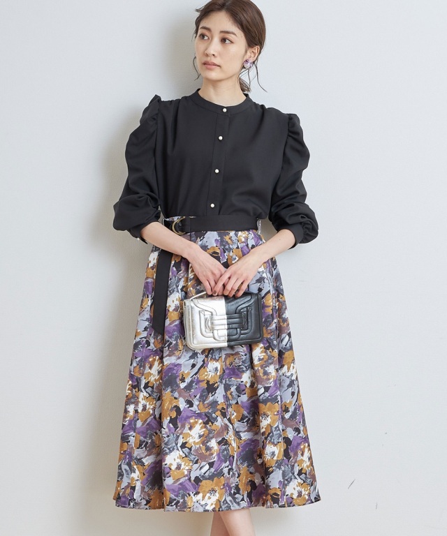 グログラン花柄スカート