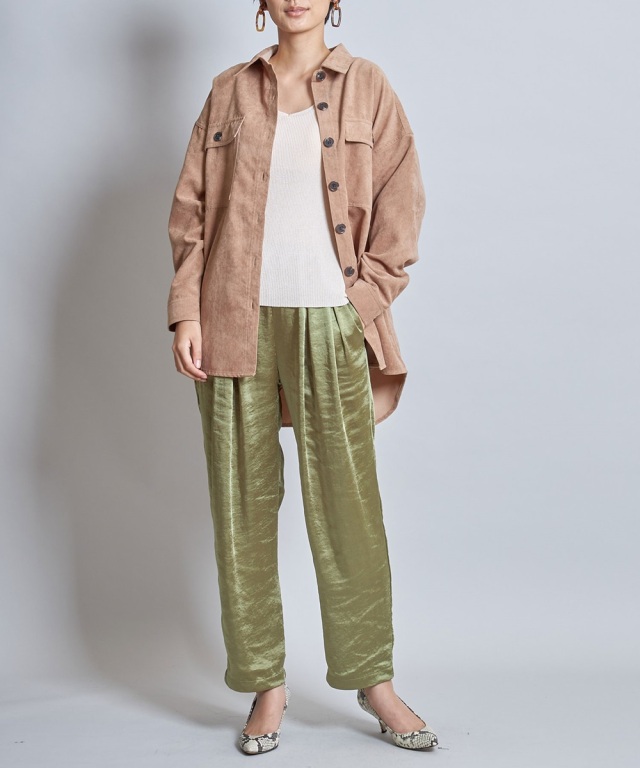 パンツ ON PARIS 5tuck slacks vintage OLD 1tuck cotton×viscose slacks pants ・ size ウエスト~97cm