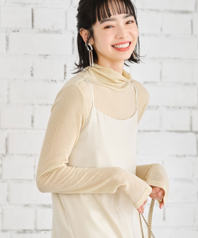 シアーカットリブゆるタートルプルオーバー