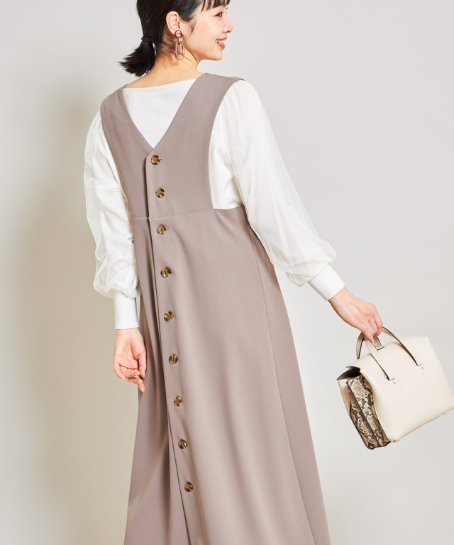 11月8日オフィシャルサイト限定少量再販！前後2WAYカットジョーゼットジャンバースカート