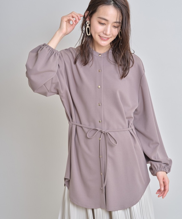 カットジョーゼットロングシャツ
