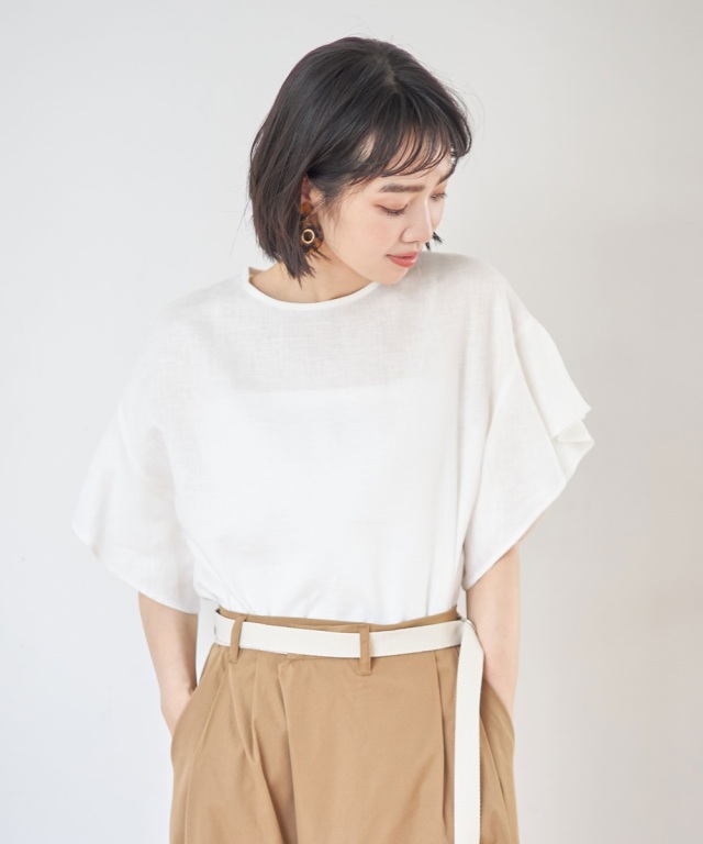 フレンチリネンフレアブラウス