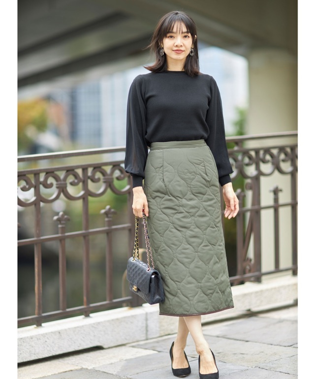 シフォン切替スリーブニットプルオーバー《step into spring》