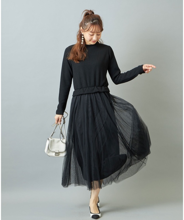 チュールドッキングワンピース《一部の店舗のみ入荷》
