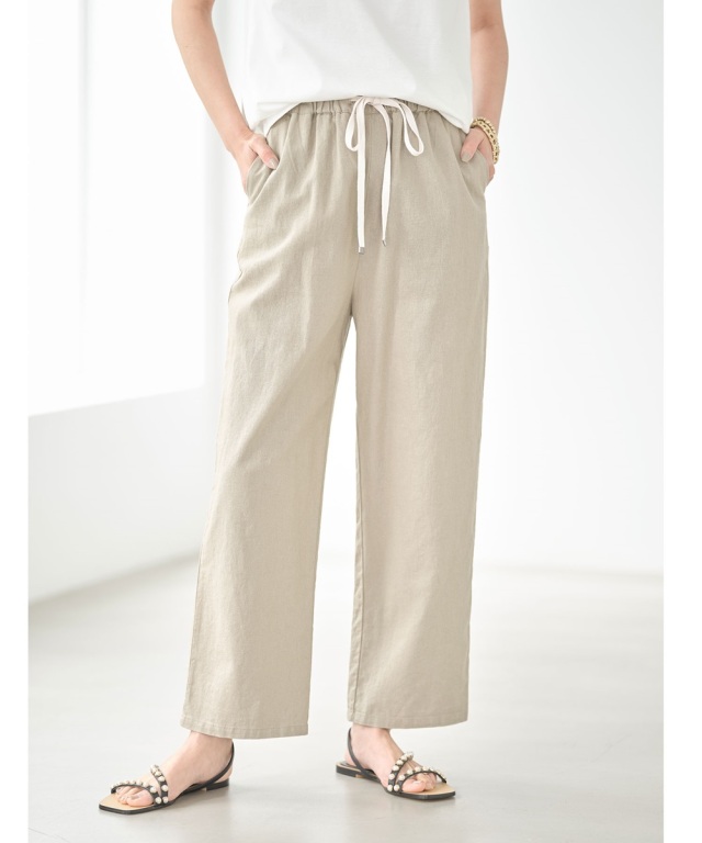 《early summer》麻レーヨンキャンバスストレートパンツ《一部店舗のみ入荷》