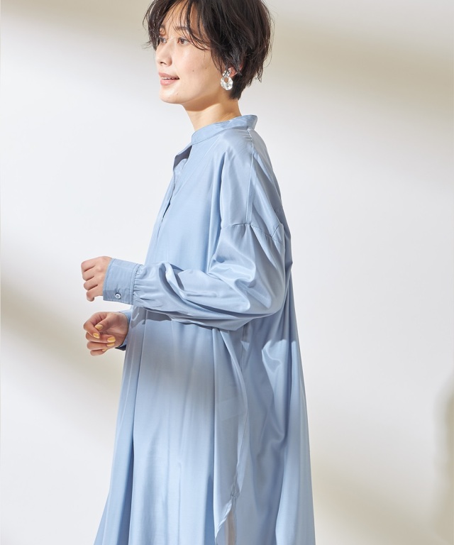 ARTS&SCIENCE バンドカラーリネンシャツ スキッパー 白 ゆったり ARTS&SCIENCE バンドカラーリネンシャツ スキッパー 白 ゆったり