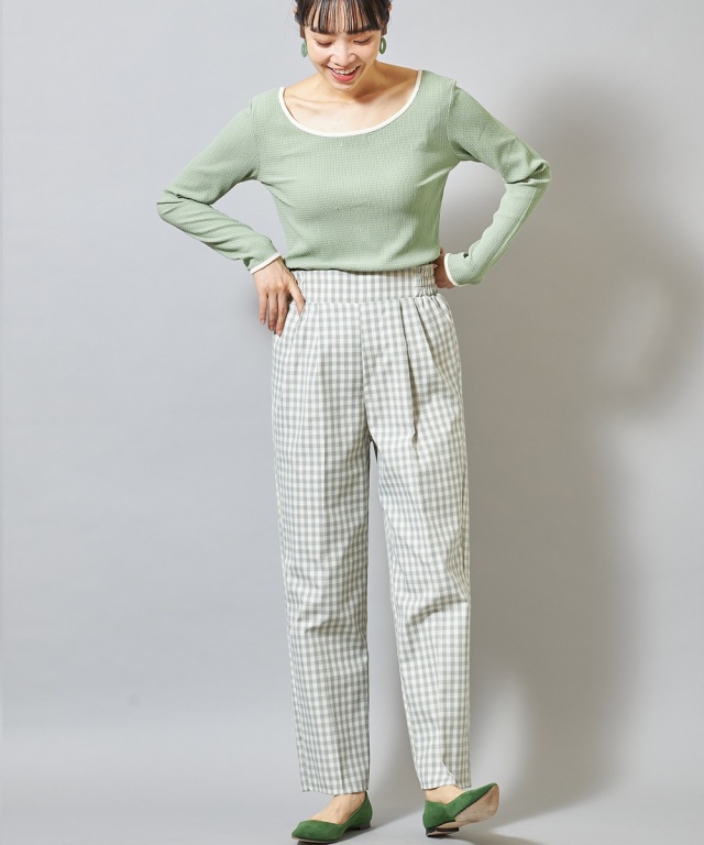 小林有里さん着用】ギンガムチェックパンツ