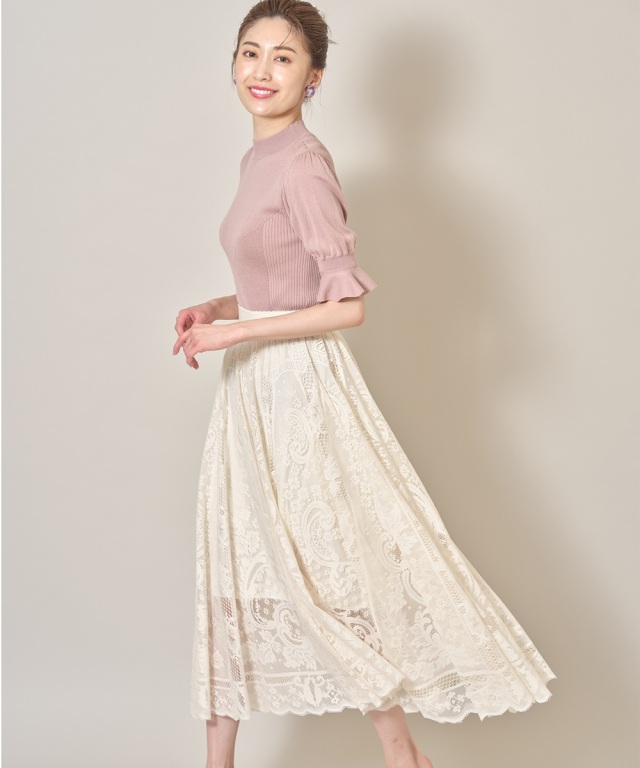 ♡極美品♡エンフォルドロングスカート　グレー36 スカート チュール ロングスカート[品番：FI000005382]｜futier