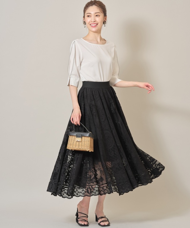 【新品タグ付き】LOUNGEDRESS 黒 ロングスカート チュール Loungedress】2WAYチュールスカート | OUTLET(アウトレット