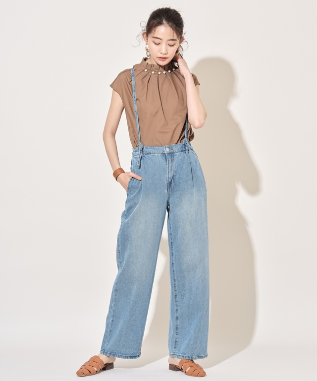 サスペンダー付きデニムパンツ※一部店舗のみ入荷 