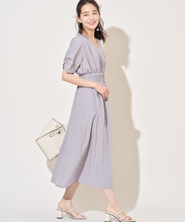 ミルフィーユタックパフスリーブワンピース※一部店舗のみ入荷