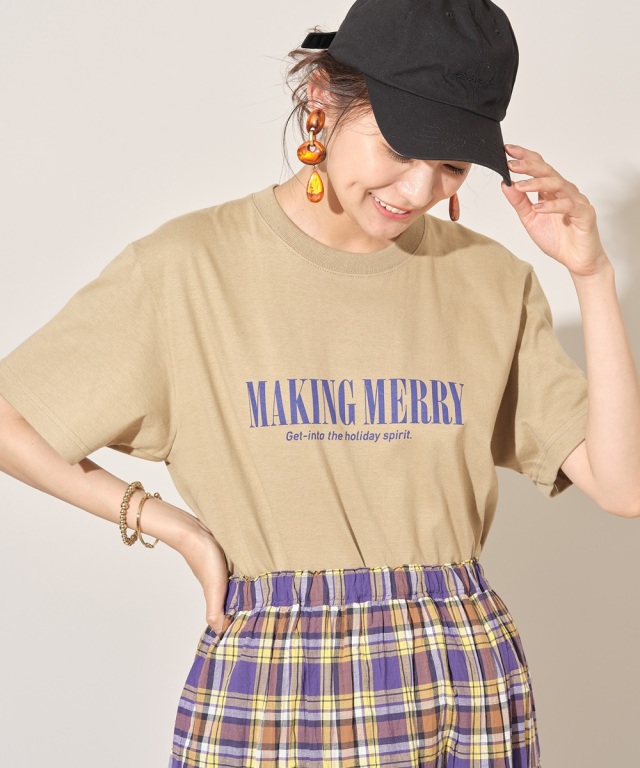 ロゴプリントコットンオーバーTシャツ