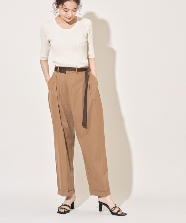 ベルト付きラップパンツ