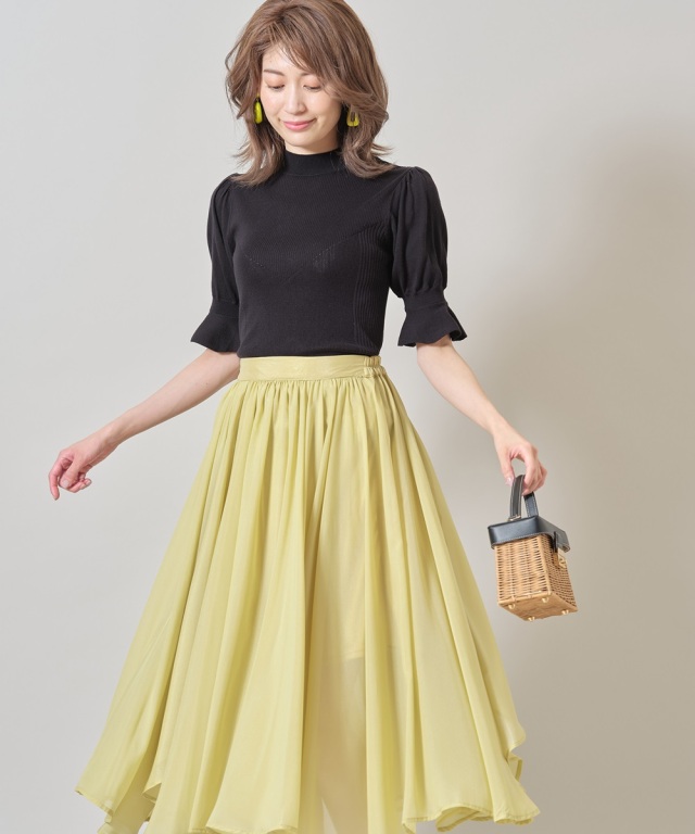 袖フレアニット WEB限定】袖フレアニット | NICE CLAUP / OLIVE des OLIVE OUTLET(ナイ