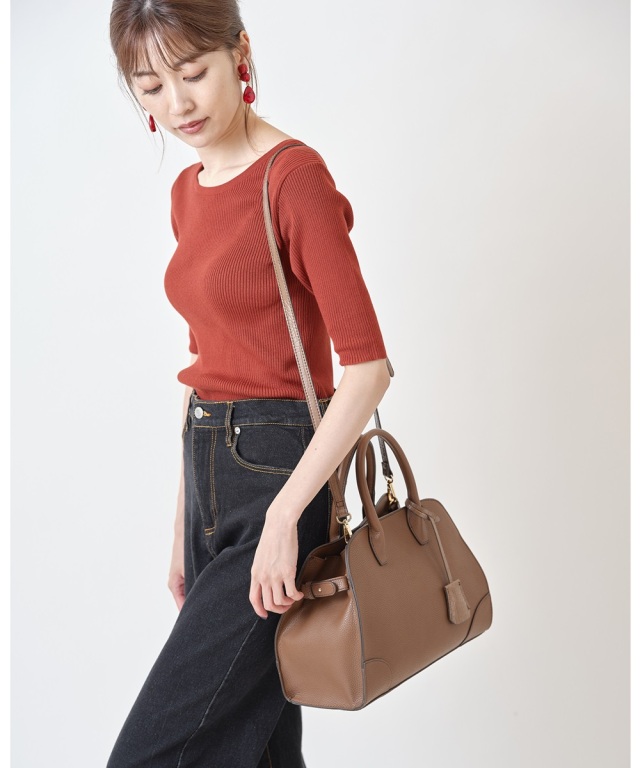 【極美品】アレンヌ　ナチュラルシュリンク＆クロコダイル　ワンショルダーバッグ 極美品】アレンヌ ナチュラルシュリンク＆クロコダイル ワン