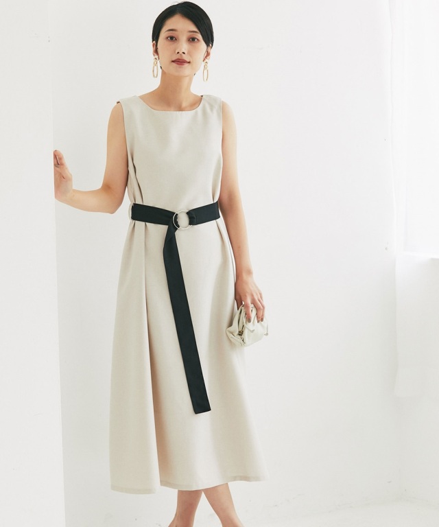 配色ベルト付きワンピース 一部店舗のみ入荷
