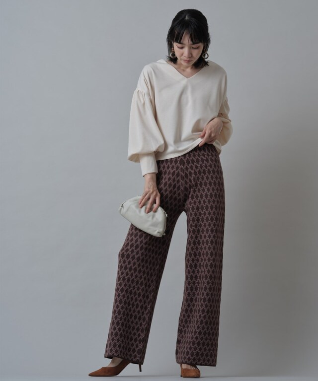 ニットジャガードパンツ