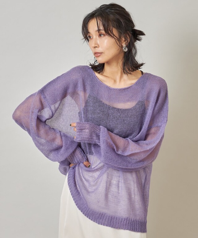 モヘアタッチシアープルオーバー