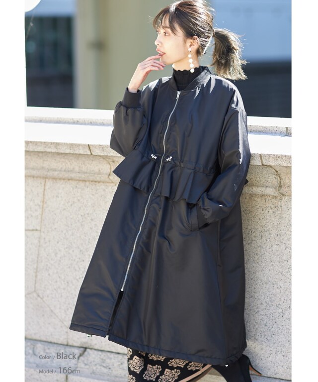 vêtements ブラックロングコート コート .-- SILENCE （ブラック） -MANGO - マンゴ公式