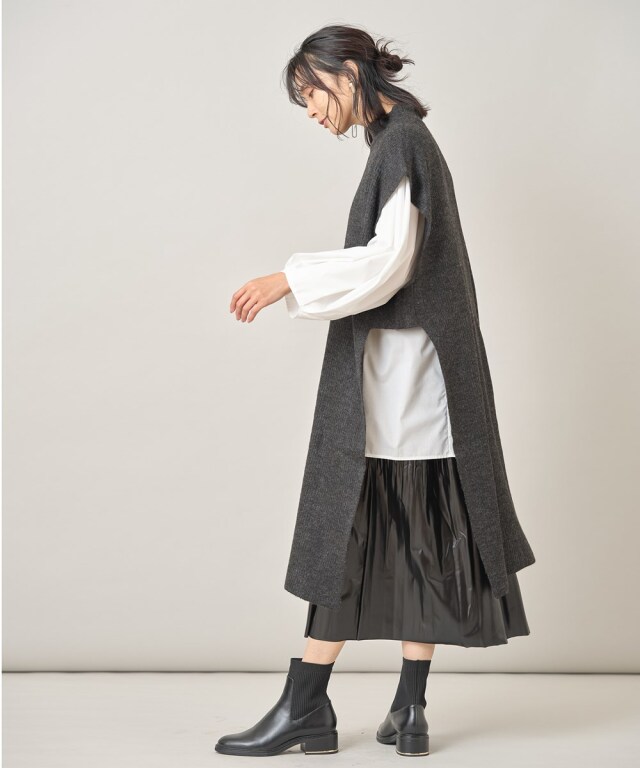 古布ロングベスト 楽天市場】ロングジレ ベスト レディース トップス ロング 無地 ジレ