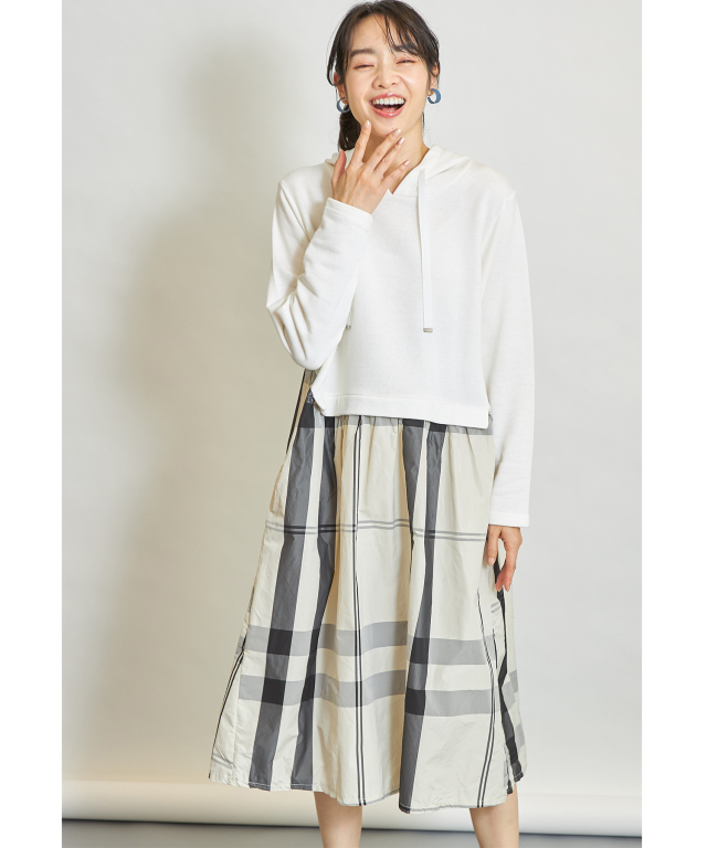 3月20日午前0:00再販！チェック柄ドッキングフーディー※WEB Store限定販売