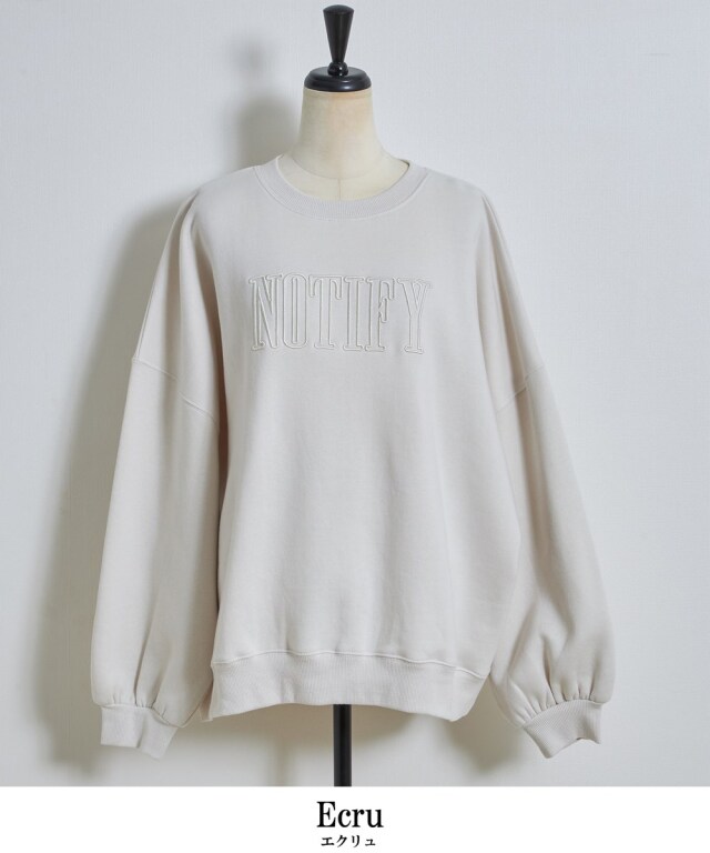美品‼️archivio★プルオーバー★袖ロゴ 厚盛りロゴ刺繍ボリューム袖プルオーバー※一部店舗のみ入荷