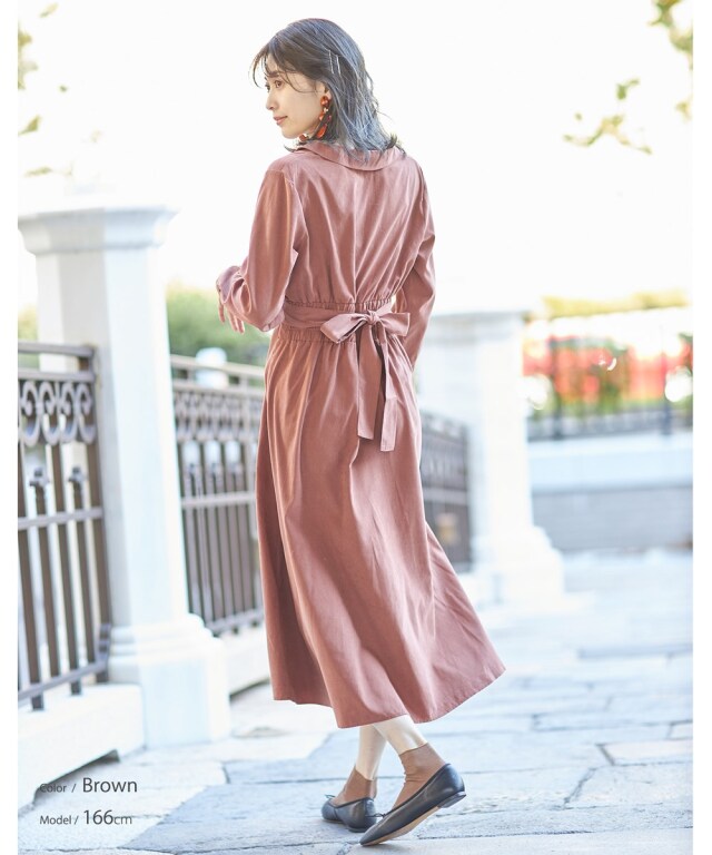 フェイクスエードトレンチワンピース※一部店舗のみ入荷