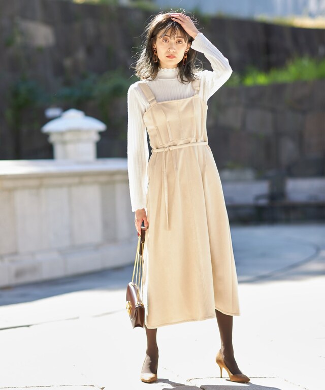 ポイントスエードデザインタックジャンスカ※一部店舗のみ入荷